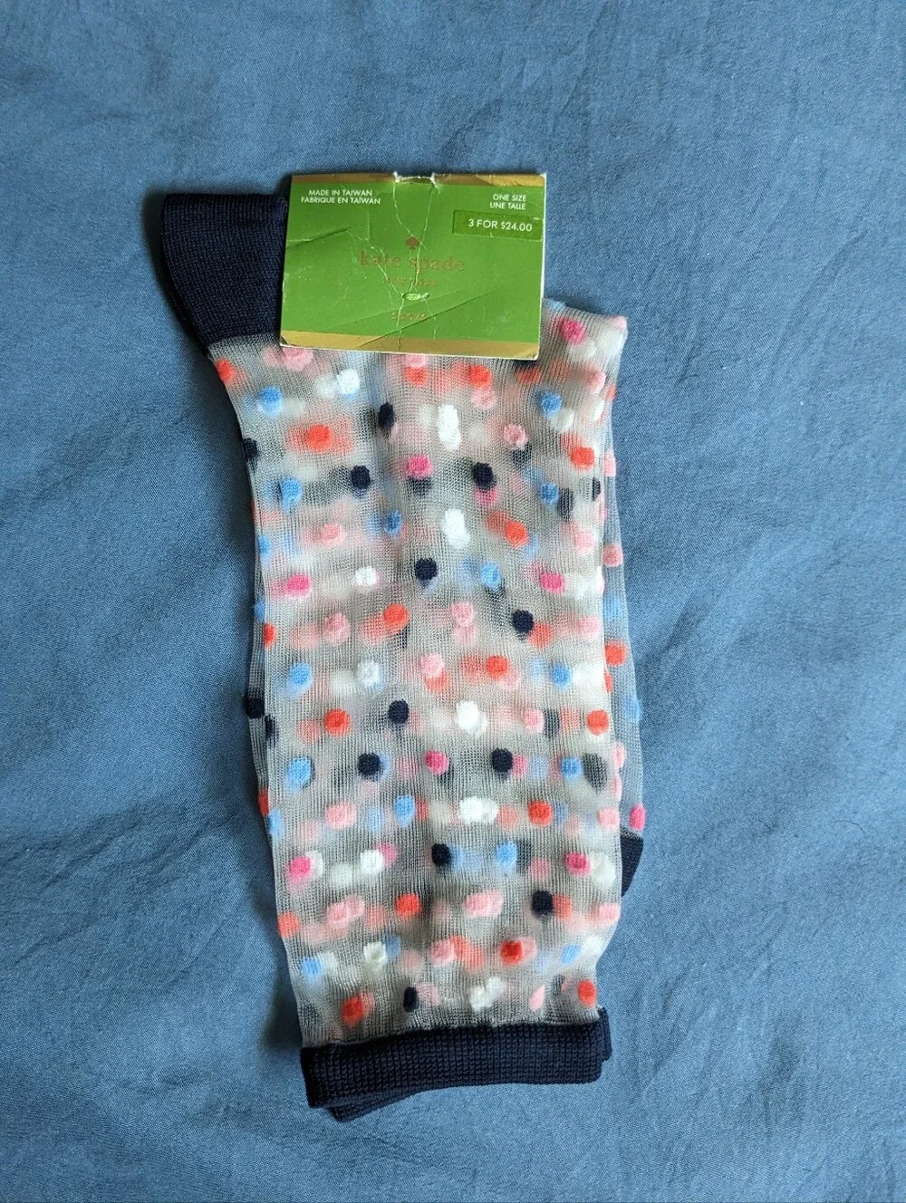*2/$10* Kate Spade Polka Dot Sheer Crew Socks